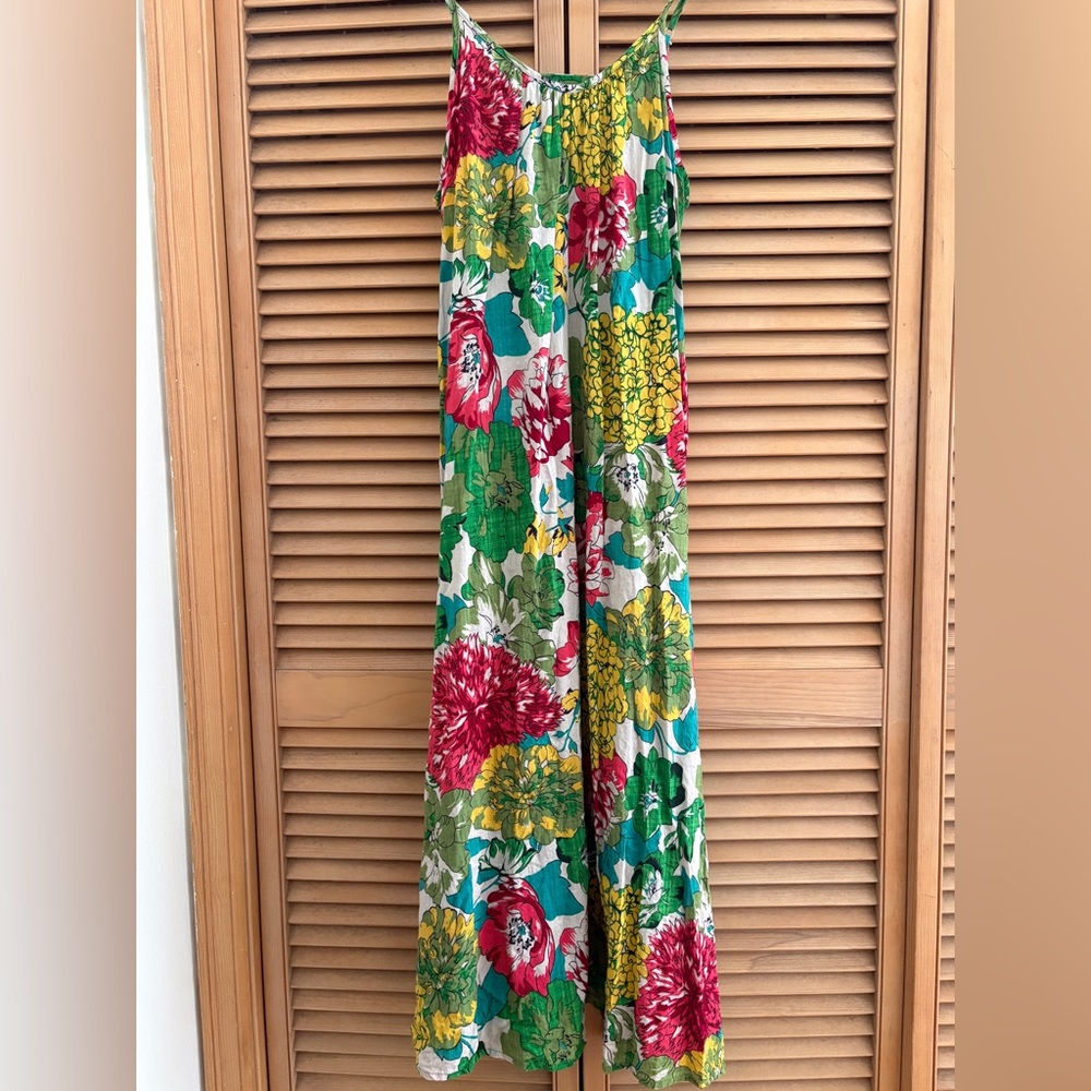 Natural Life Colorful Green Floral Slip Dress